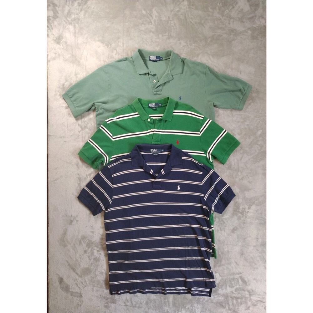 Polo Ralph Lauren Shirts (3) Mens XL Green Blue, Green Red, & Blue White